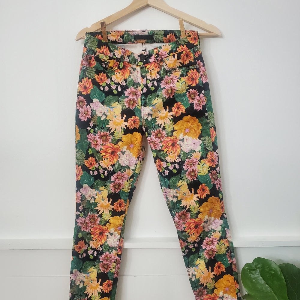7 for all mankind floral skinny jeans flower 74amk